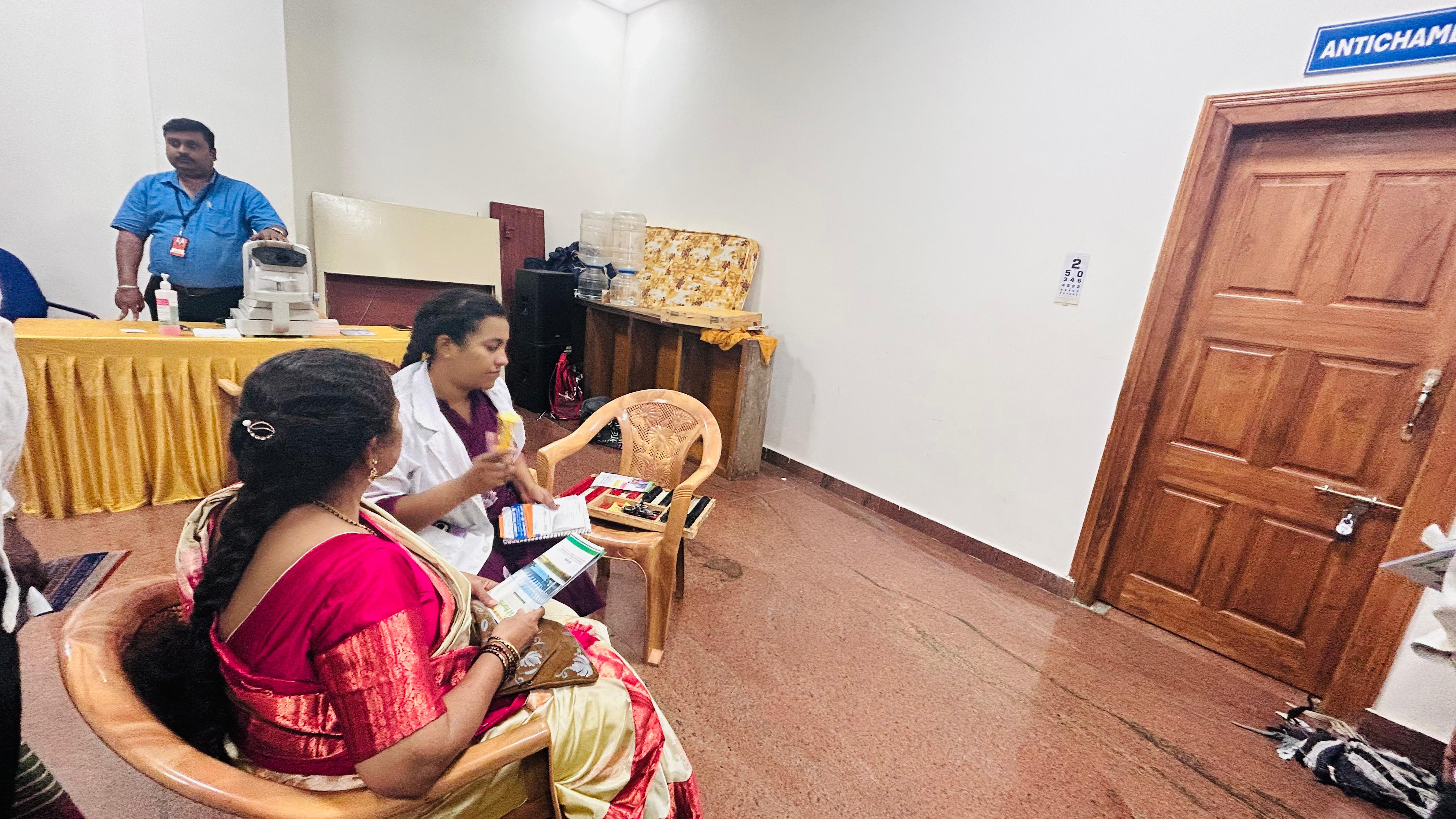Eye screening camp at the society hall